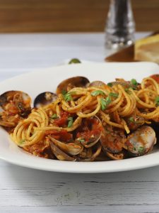 Spicy Tomato Clam Pasta