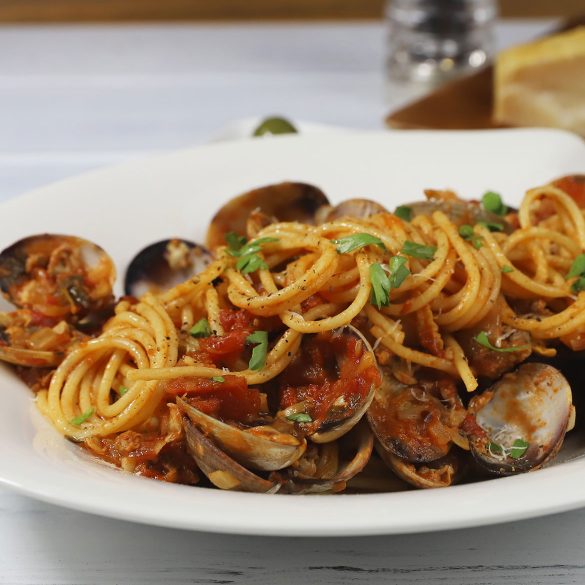 Spicy Tomato Clam Pasta