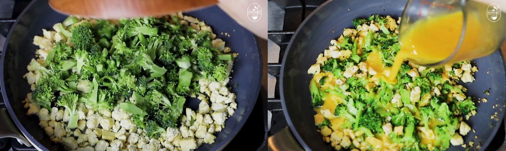 broccoli, egg, tofu